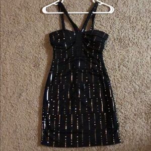Black dress with silver sequins